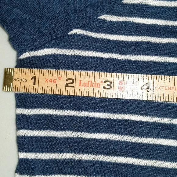 JJill Women's Size L Petite Linen Cotton Blend Nautical Theme Popover Top - Picture 10 of 13